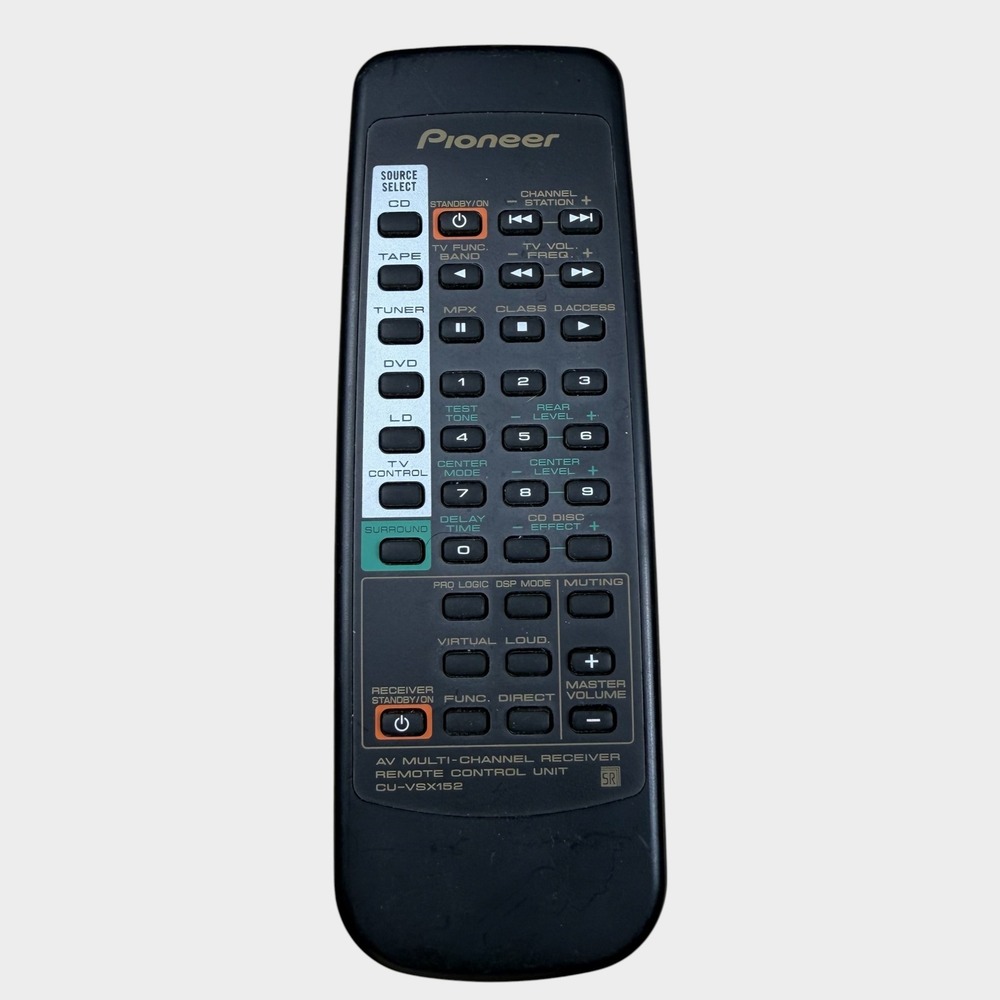 Pioneer CU-VSX152 AV Multi-Channel Receiver Remote Control Unit Tested Black OEM